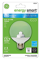 63014   GE CLR MED BULB G25 2W