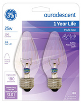 75340   GE Bulb Aurades 25W 2PK