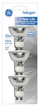 61142   GE Halo Lamp QTZ 35W 3PK