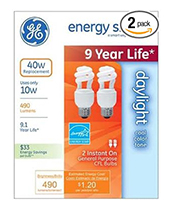 GE 2PK 20W Day CFL Bulb