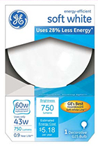 60109   GE Bulb Halo 43W WHT G25