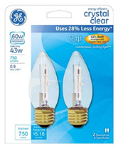 60271   GE Bulb 43W CLR BM 2PK