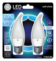 17842   GE Bulb 7W CLR LED 2PK