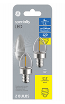 13887   GE Bulb .5W C7 LED 2PK