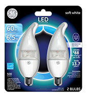 GE 2PK 7W CLR LED Bulb