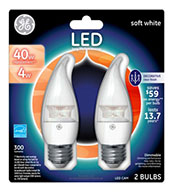 17755   GE Bulb 4W Deco LED 2PK