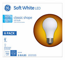 GE6PK 8W Glass LED Bulb