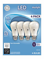 92010   GE Bulb 9W Day A19 4PK