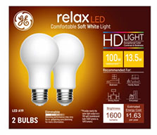 96709   GE Bulb 17W SW A21 2PK