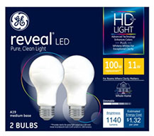 98878&nbsp;&nbsp; GE Bulb13W Rev LED 2PK