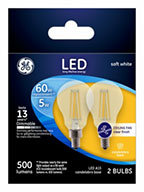 24309   GE Bulb 5.5W LED Fan 2PK