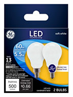 24949&nbsp;&nbsp; GE Bulb 5.5W LED Fan 2PK