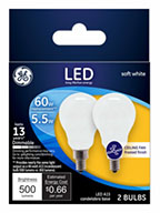 24949   GE Bulb 5.5W LED Fan 2PK