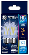 92334&nbsp;&nbsp; GE Bulb 3.2W LED Rev 2PK