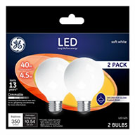 24954   GE Bulb 4.5W LED G25 2PK