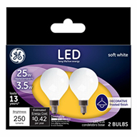 28280   GE Bulb 5W LED G16 2PK