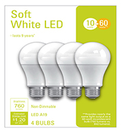 32586&nbsp;&nbsp; GE Bulb 10W SW A19 4PK
