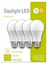 32589&nbsp;&nbsp; GE Bulb 10W Day A19 4PK
