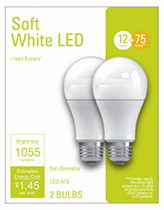 2PK 12W SW A19 Bulb