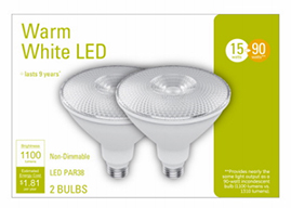 32604   GE Bulb 15W Par38 2PK