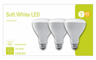 3PK 9W BR30 FLD Bulb