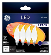 37418&nbsp;&nbsp; GE Bulb 4W Fros 4PK