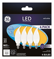 GE 4PK 5W Fros LED Bulb