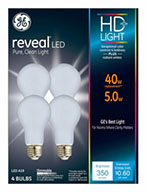 46650   GE Bulb 5W WHT A19 4PK