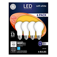 98311   GE Bulb 5W SW A19 4PK