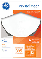 36191&nbsp;&nbsp; GE Bulb 40W 5" WHT Globe