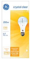 16069&nbsp;&nbsp; GE Bulb 200W CLR STD LGT