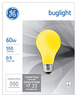 97495&nbsp;&nbsp; GE Bulb 60W YEL Bug 2PK