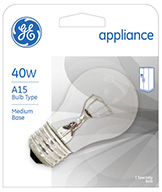 15206&nbsp;&nbsp; GE Bulb 40W CLR Appl