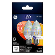 03494&nbsp;&nbsp; GE Bulb 3.5W SW Flam 2PK