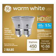 07785&nbsp;&nbsp; GE Bulb 6W WW Par16 2PK