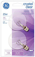 17722   GE Bulb 25W 2" Globe 2PK