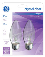 22756&nbsp;&nbsp; GE Bulb 25W CLR Fan 2PK