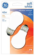 44410   GE Bulb 40W WHT Fan 2PK