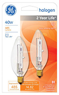 16765   GE Lamp 40WHalo Deco 2PK
