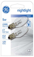 27979   GE Bulb 5W CLR Night 2PK