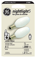 27980   GE Bulb 5W WHT Night 2PK