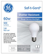 72549   GE Bulb 60W Safe 2PK