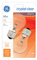 44407   GE Bulb 60W CLR Fan 2PK