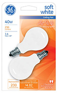 71394   GE Bulb 40W WHT Fan 2PK