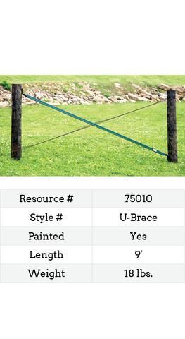 FENCE U-BRACE GREEN 9FT