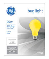 61435   GE Bug Bulb YEL 90W 2PK