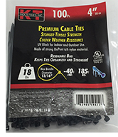 5-9412  C/Tie 4"18# BLK   100pk