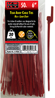 5-9586  C/Tie 6"RED QUIK 100PK