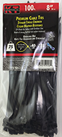 5-9458  C/Tie BLK 8"  50# 100PK